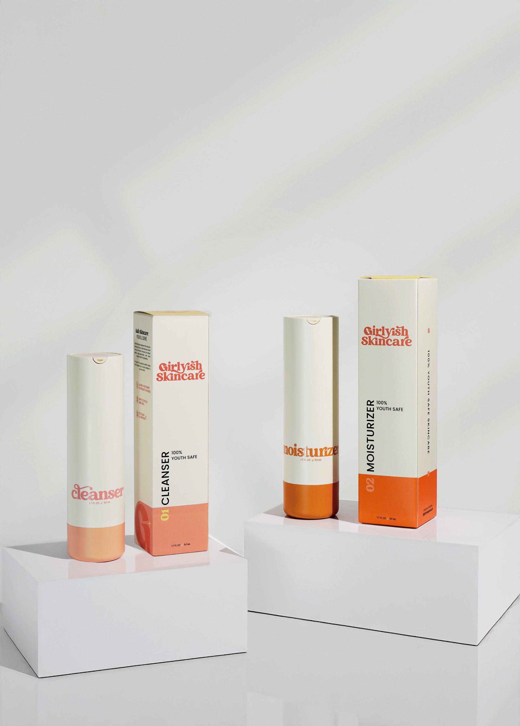 Girlyish Skincare Cleanser and Moisturizer for teens and tweens